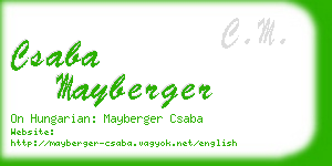 csaba mayberger business card